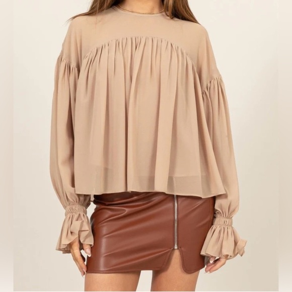 HYFVE Tan Blouse medium - Picture 1 of 9